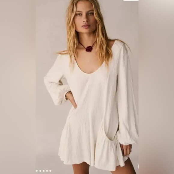 Free People Beach GREEN Bayside Mini Dress Size XS - Picture 1 of 8